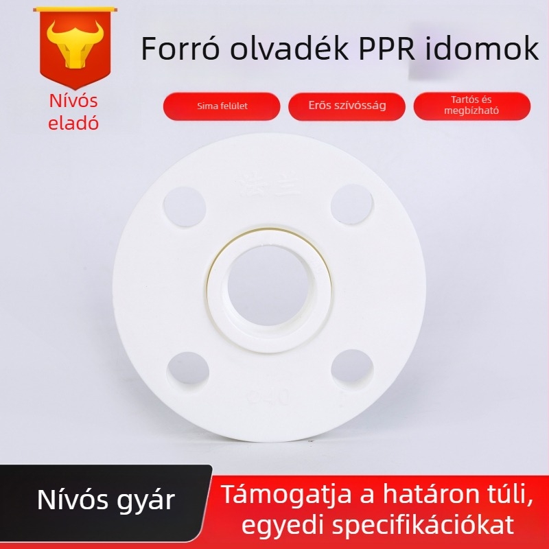 PPR melegöntéses vízvezeték-szerelvények: csatlakozó, flán szelep, 25–110, osztott flánk