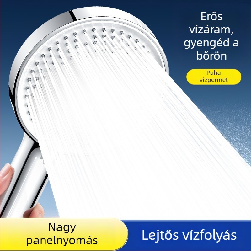 SCALONI Zh255 Nagy panelos zuhanyfej készlet, falra szerelhető, ABS+króm bevonat, Funkciók: eső, masszázs, buborék, sugár, erőteljes áramlás, nyomás szabályozás
