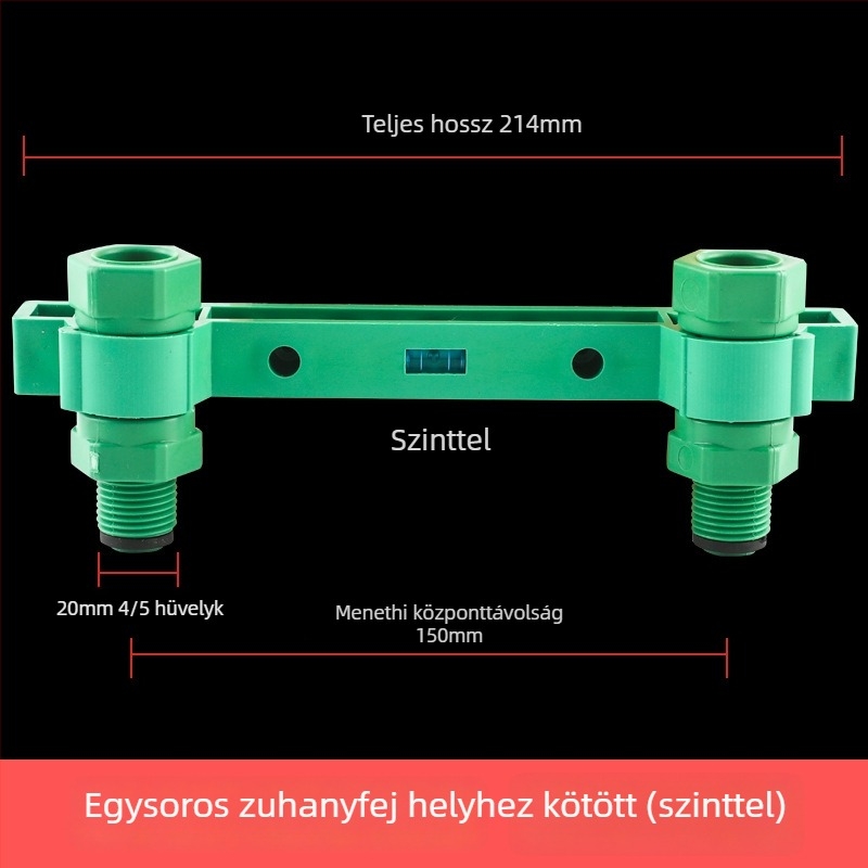 PPR zuhanycsap tartója kettős keverőegységgel, furatjelölő és nyomáspróba tartozékok