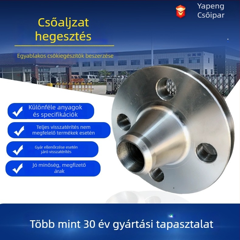 Szénacél butt-weld flange, oldalsó típus, hegesztett kapcsolattal, Yapeng márka, minősítés: Qualified