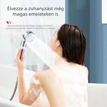 Negatív ion zuhanyfej, hordozható nyomásfokozó, ABS, forgatható konzol, 0,6 MPa