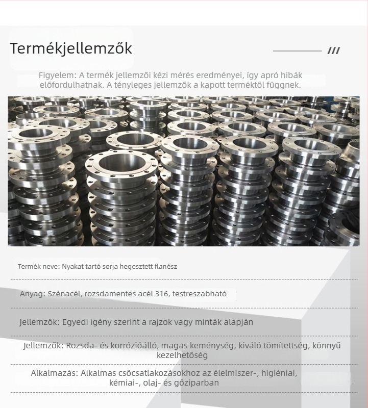 Flange lemez - axiális típus, szénacél, hegesztéses csatlakozás, osztály A, modell sdf+-55