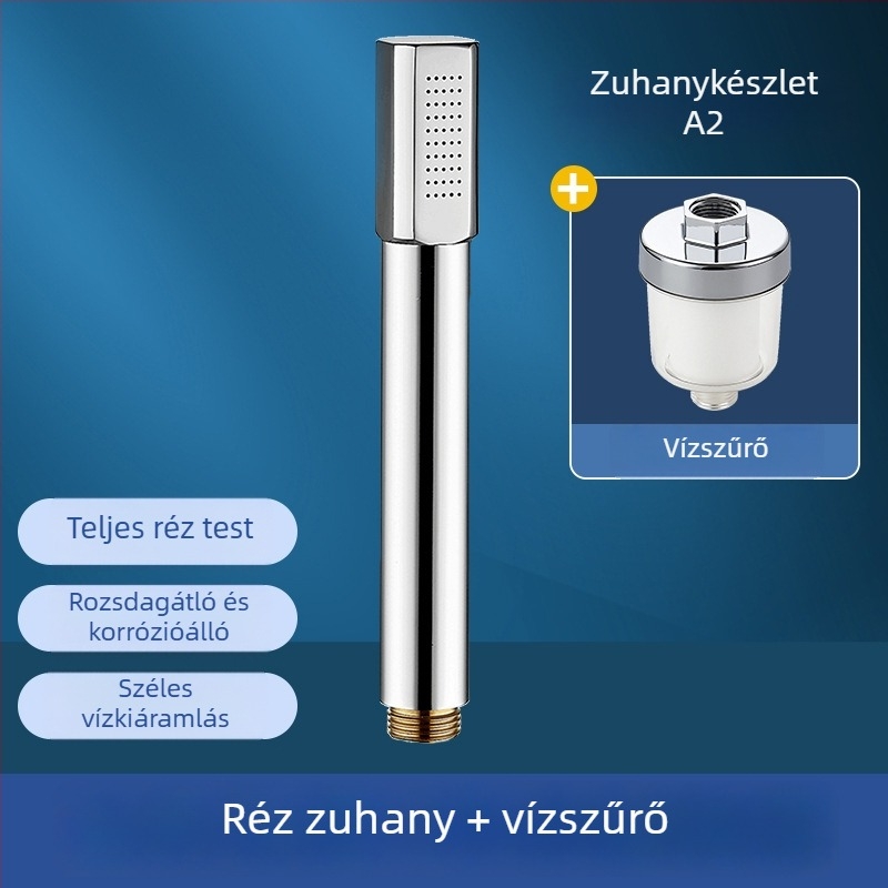 Magic House Kézi réz zuhanyfej – Hordozható esőzuhany, elektroplak bevonat, könnyű luxus stílus