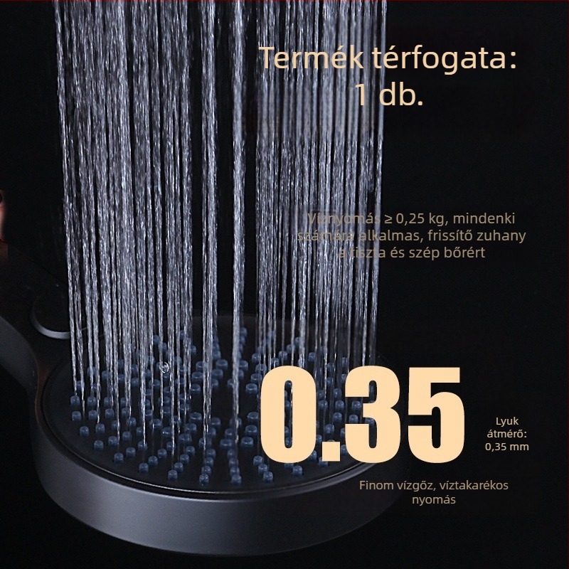 Háromfunkciós kézi zuhanyfej, ABS + folyékony szilikon, Modell BL-6002, 0–60°C működési tartomány, 0,8 MPa névleges nyomás