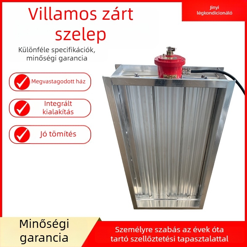 Elektromos légmentes szelep nagy légáramlattal, kézi légmentes szelep, kétirányú légmennyiség-szabályozó szelep ipari szellőztetéshez
