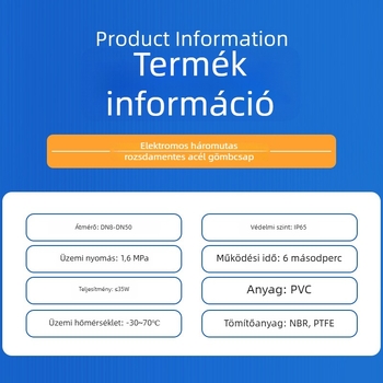 Elektromos rozsdamentes acél gömbcsap DN32, 30 Nm nyomaték, DC9-36V, három vezeték, kétirányú vezérlés visszacsatoló jellel