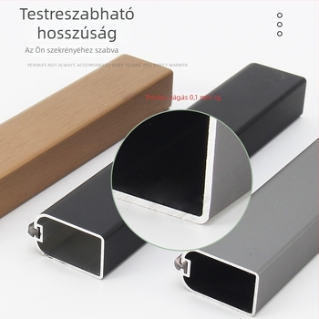 Négyzet keresztmetszetű ruhaszekrényrúd oldal- és felső szereléshez, flange-szal, csendes, vastagodott, szürke, 3 m hosszú