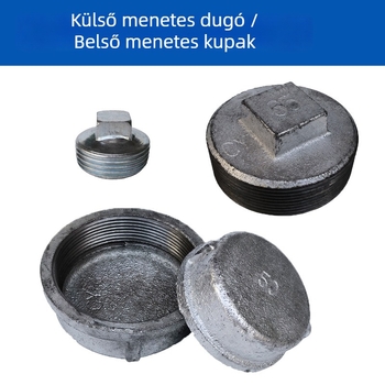 Forrógalvanizált szénacél csődugó sapka, külső menet, belső menet dugó, 2 hüvelykes méret, kerek cső sapka