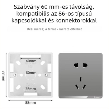 Felszíni szerelésű kettős kapcsoló- és dugalj doboz, PVC, lángálló, modell 86