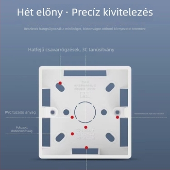 Felszíni szerelésű kettős kapcsoló- és dugalj doboz, PVC, lángálló, modell 86