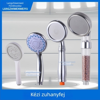 Zuhanyfej – műanyagból, levehető és mosható, anionos víztakarékosság technológiával, kézi permetező