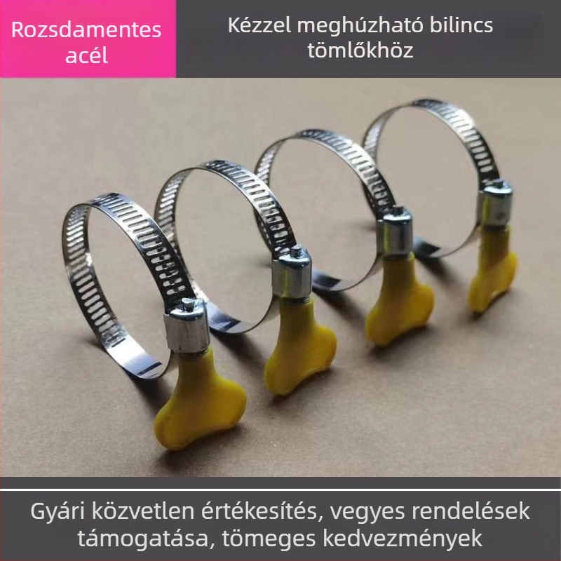 201 rozsdamentes acél állítható csőbilincs fogantyúval víz- és levegőcsövekhez