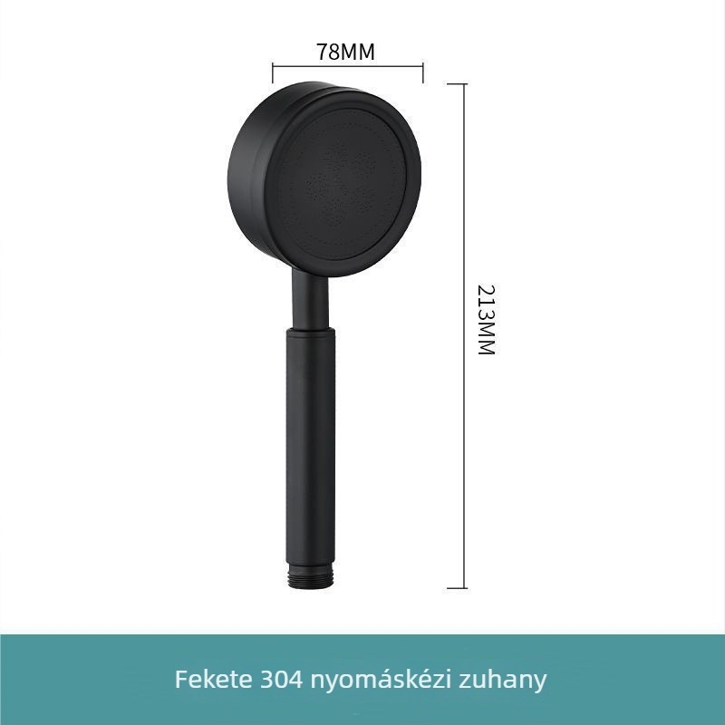 Hordozható zuhanyfej 304 rozsdamentes acélból, kör alakú esőzuhany, modell 001, modern minimalista stílus