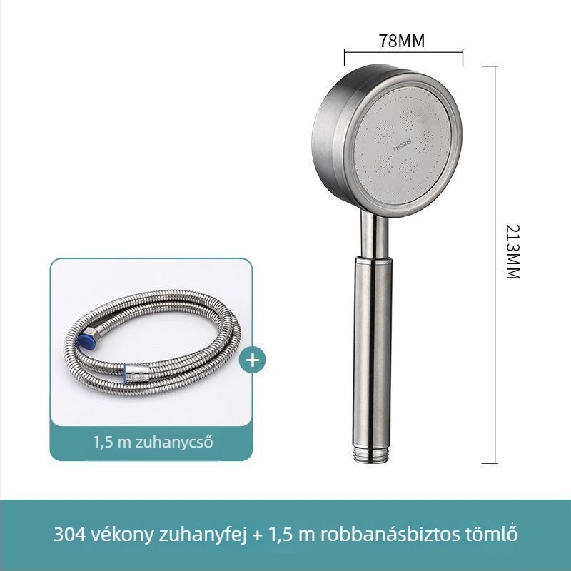 Hordozható zuhanyfej 304 rozsdamentes acélból, kör alakú esőzuhany, modell 001, modern minimalista stílus
