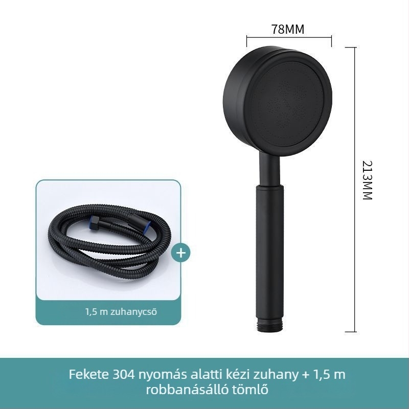 Hordozható zuhanyfej 304 rozsdamentes acélból, kör alakú esőzuhany, modell 001, modern minimalista stílus