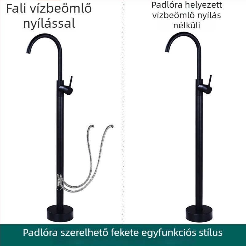 Padlóra álló kádcsap, európai sárgaréz, retro stílus, független oldalsó oszlopos keverő meleg- és hideg vízhez