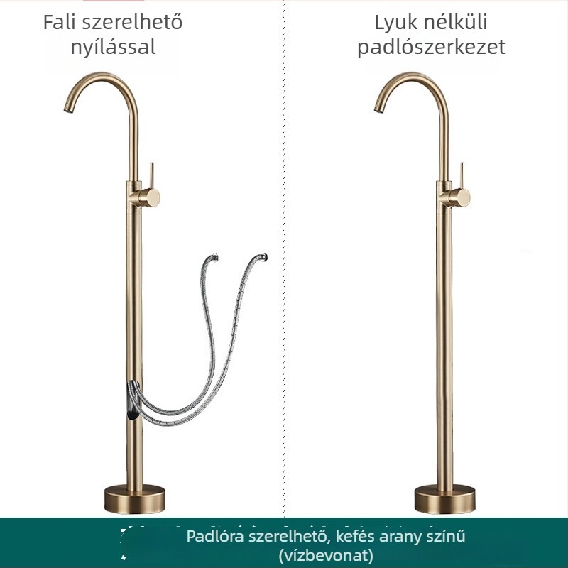 Padlóra álló kádcsap, európai sárgaréz, retro stílus, független oldalsó oszlopos keverő meleg- és hideg vízhez