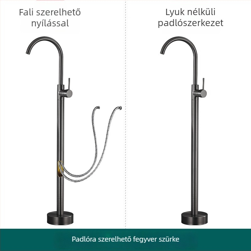 Padlóra álló kádcsap, európai sárgaréz, retro stílus, független oldalsó oszlopos keverő meleg- és hideg vízhez