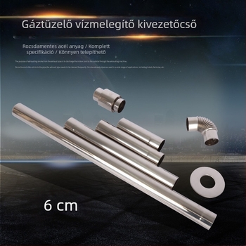 Gázvízmelegítő kipufogócső, rozsdamentes acélból, Kaipeng modell 60, falvastagság 0,24 mm, osztály 1