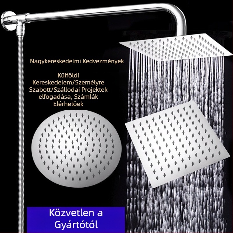 Zuhanykészlet felső sugárral, nyomásnövelt, rozsdamentes acélból, közvetlen csavaros szerelés, modell 020