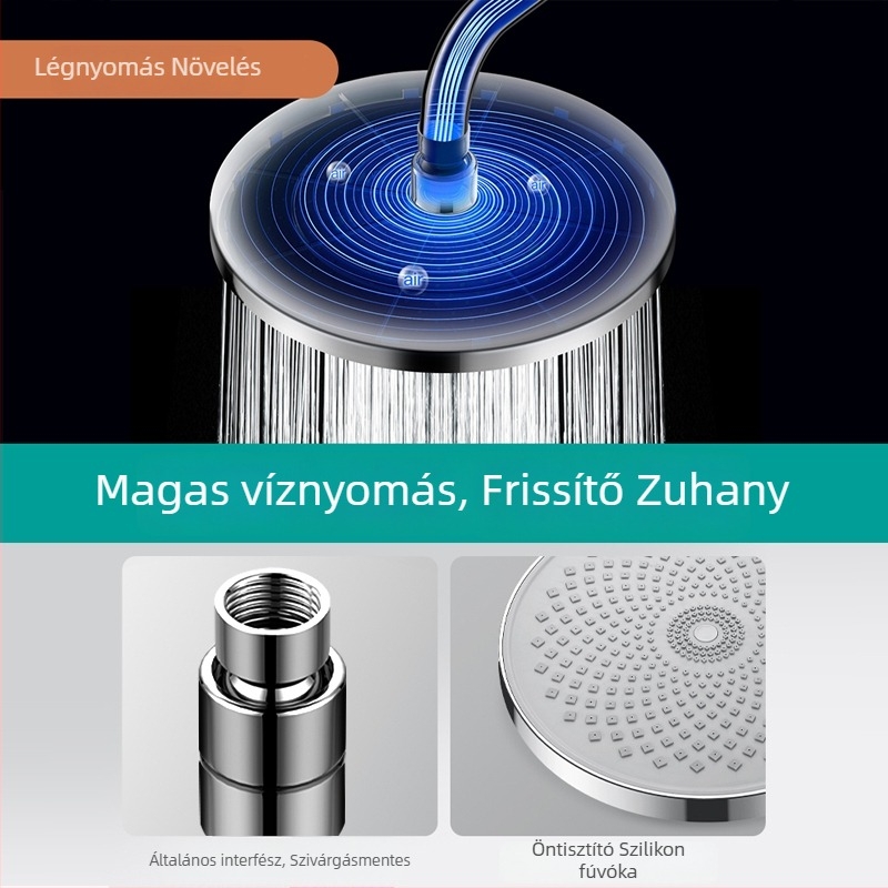 Zuhanykészlet felső sugárral, nyomásnövelt, rozsdamentes acélból, közvetlen csavaros szerelés, modell 020