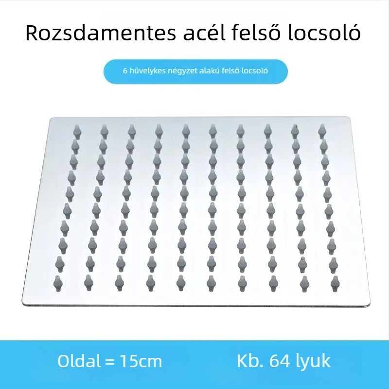 Zuhanykészlet felső sugárral, nyomásnövelt, rozsdamentes acélból, közvetlen csavaros szerelés, modell 020