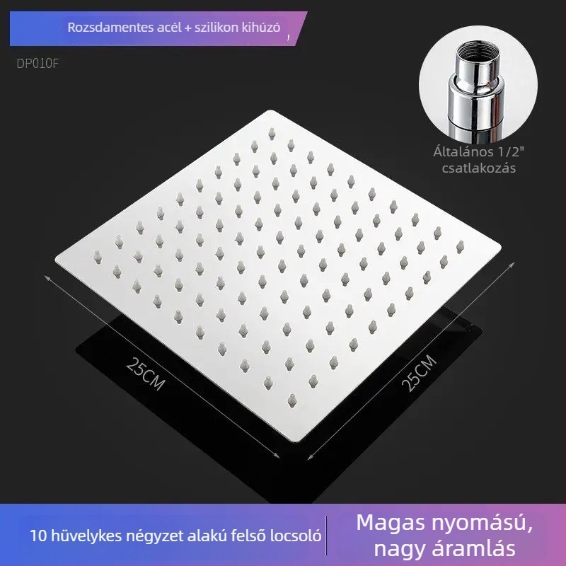 Zuhanykészlet felső sugárral, nyomásnövelt, rozsdamentes acélból, közvetlen csavaros szerelés, modell 020