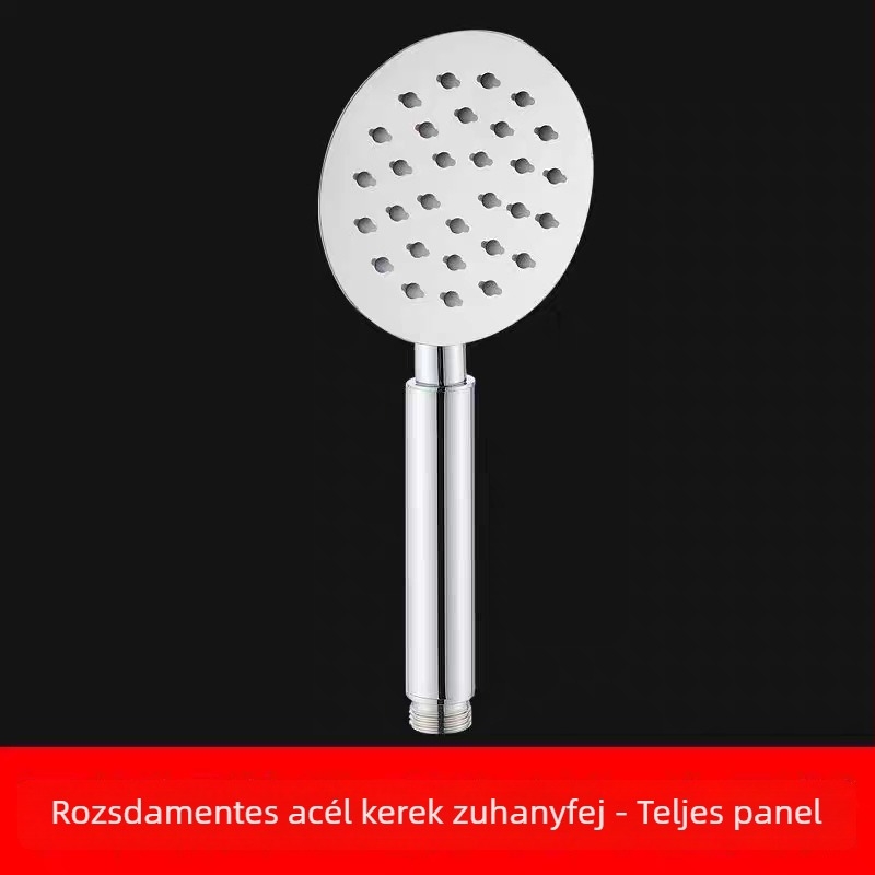 Pengdu 304 rozsdamentes acél nyomásos zuhanyfej, falra szerelhető, négyszögletes alak, eső és permet funkcióval