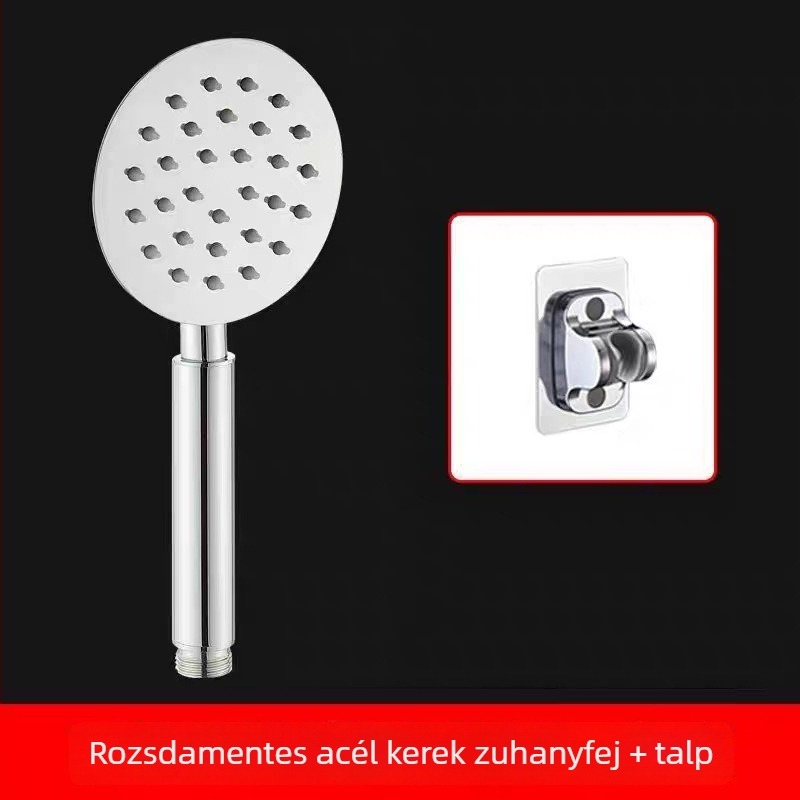 Pengdu 304 rozsdamentes acél nyomásos zuhanyfej, falra szerelhető, négyszögletes alak, eső és permet funkcióval