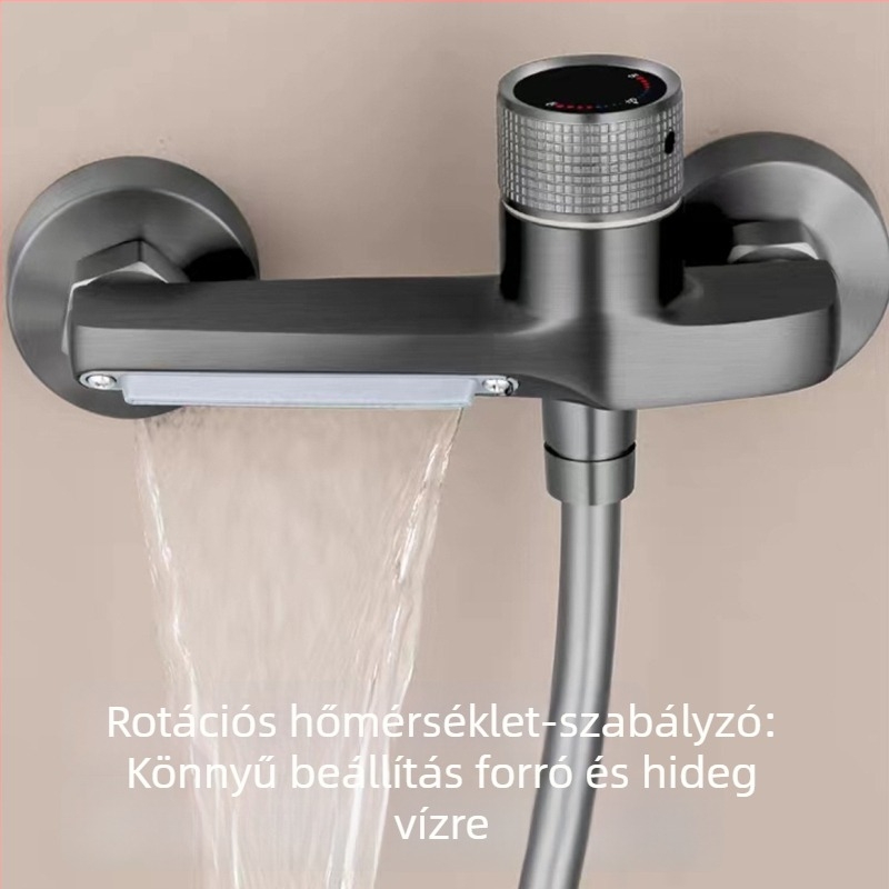 Háromjáratú beépített réz keverőcsap a fürdőhöz kerámiabetéttel és elektroplakált felülettel, 0–100 °C