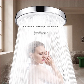 Zuhanyfej és tömlő készlet felerősítő fúvókával – ABS, közvetlen telepítés, 0–80°C, 0,6 MPa, nyomásos eső zuhany