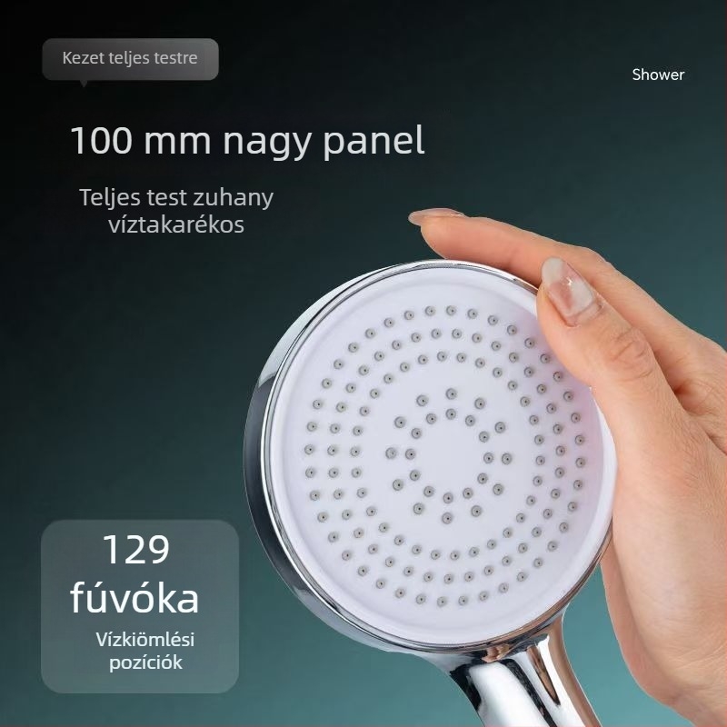 Otthoni használatra tervezett zuhanyfej készlet, falra szerelhető, műanyagból, funkciók: permet, eső és növelt nyomás – modell 235424