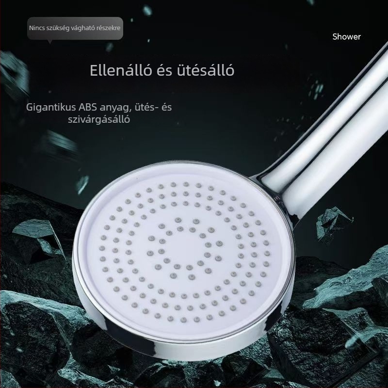 Otthoni használatra tervezett zuhanyfej készlet, falra szerelhető, műanyagból, funkciók: permet, eső és növelt nyomás – modell 235424