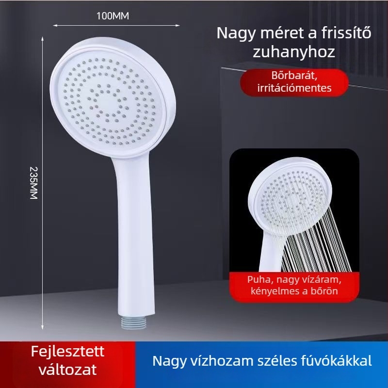 Otthoni használatra tervezett zuhanyfej készlet, falra szerelhető, műanyagból, funkciók: permet, eső és növelt nyomás – modell 235424