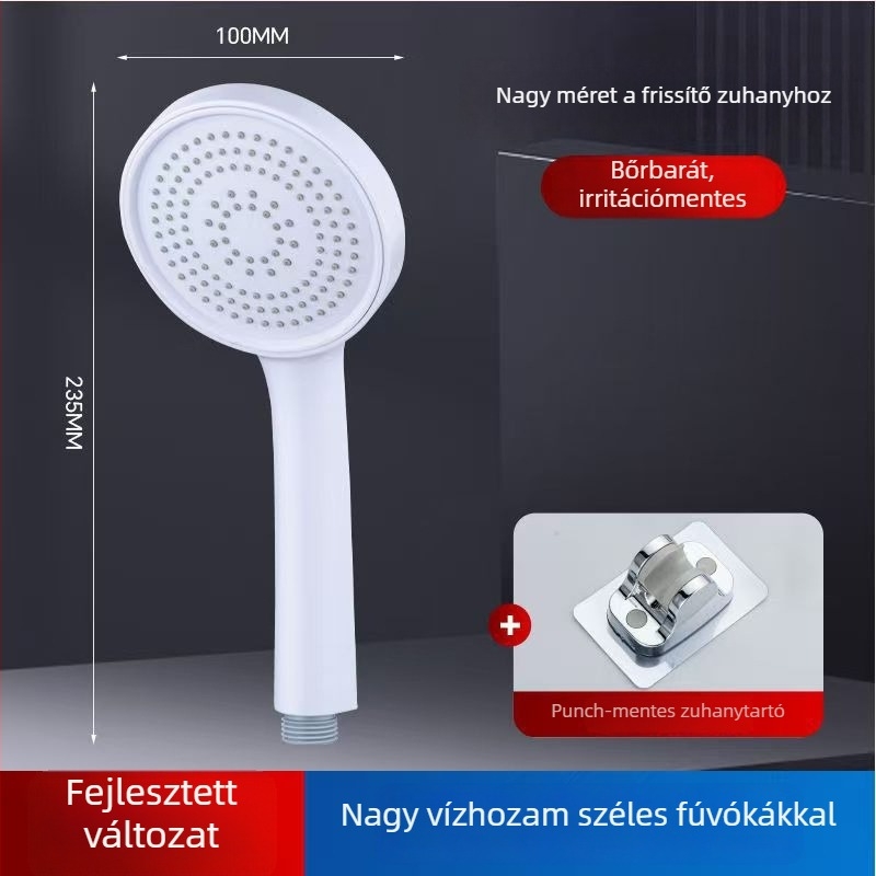 Otthoni használatra tervezett zuhanyfej készlet, falra szerelhető, műanyagból, funkciók: permet, eső és növelt nyomás – modell 235424