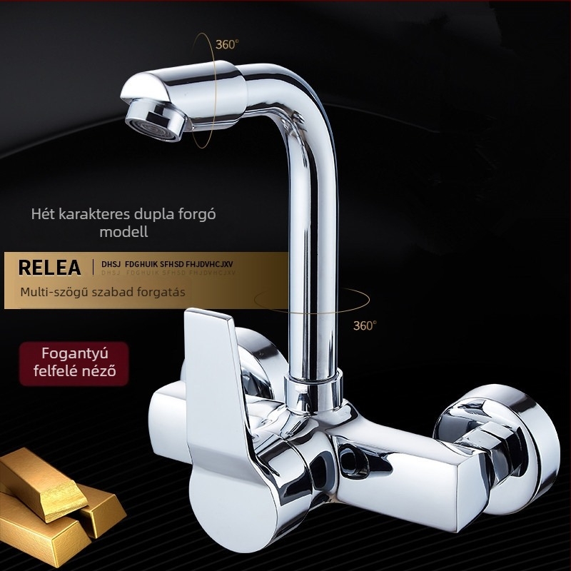 Falba beépített konyhai mosogatócsap Morning Dew, réz, többsfunkciós forgó keverő kerámiás szeleppel, 0–90°C
