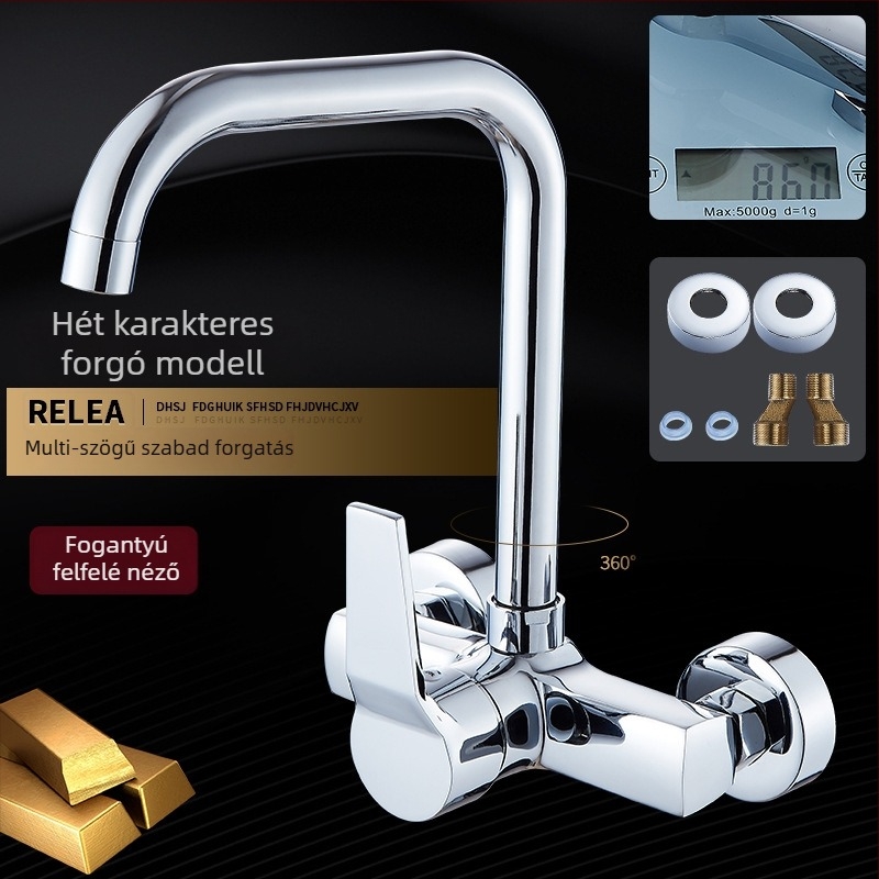 Falba beépített konyhai mosogatócsap Morning Dew, réz, többsfunkciós forgó keverő kerámiás szeleppel, 0–90°C