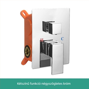 Rejtett falba épített zuhanykészlet, négyszögletes forma, modell jsd077, réz anyag, esőfunkció
