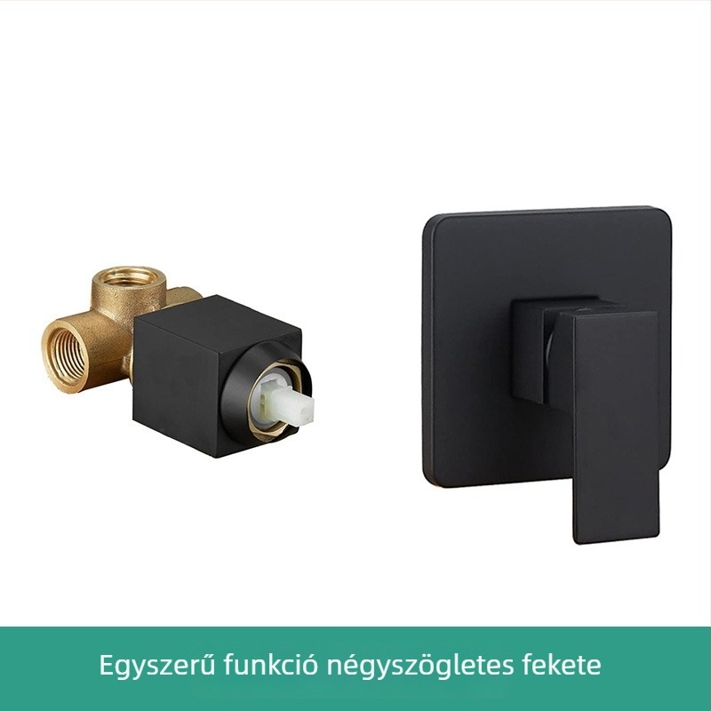 Rejtett falba épített zuhanykészlet, négyszögletes forma, modell jsd077, réz anyag, esőfunkció