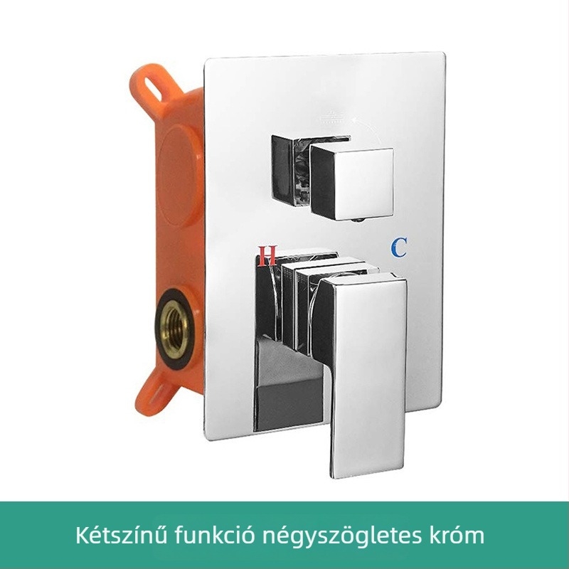 Rejtett falba épített zuhanykészlet, négyszögletes forma, modell jsd077, réz anyag, esőfunkció