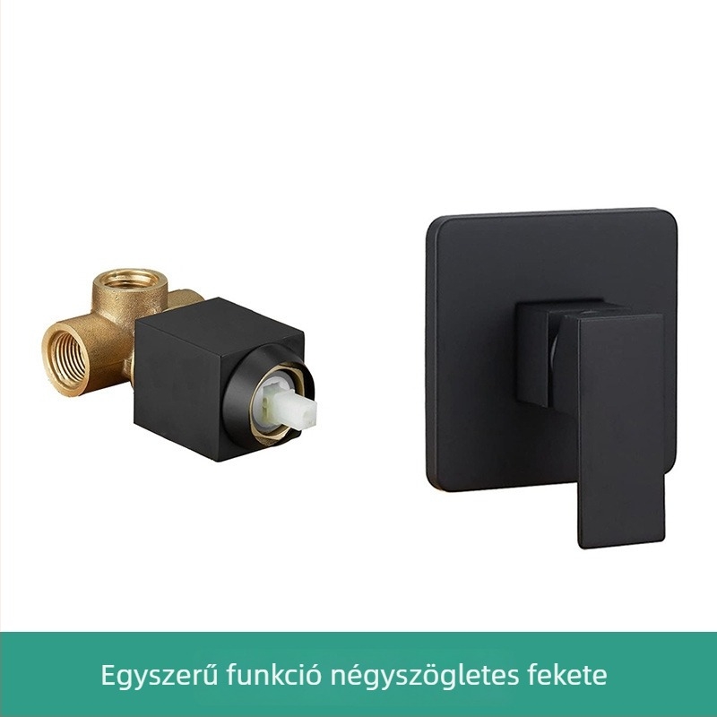 Rejtett falba épített zuhanykészlet, négyszögletes forma, modell jsd077, réz anyag, esőfunkció