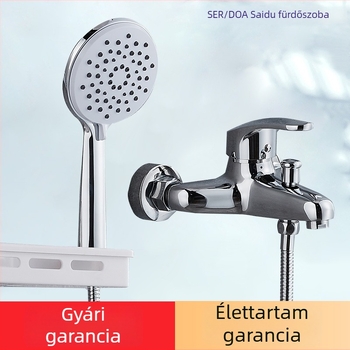 Rejtett háromrészes zuhanykeverő szelep zuhanykészlettel – Réz, kerámiás szelepmag, 0–90°C, 1.0 MPa, krómozás