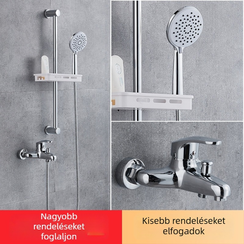 Rejtett háromrészes zuhanykeverő szelep zuhanykészlettel – Réz, kerámiás szelepmag, 0–90°C, 1.0 MPa, krómozás