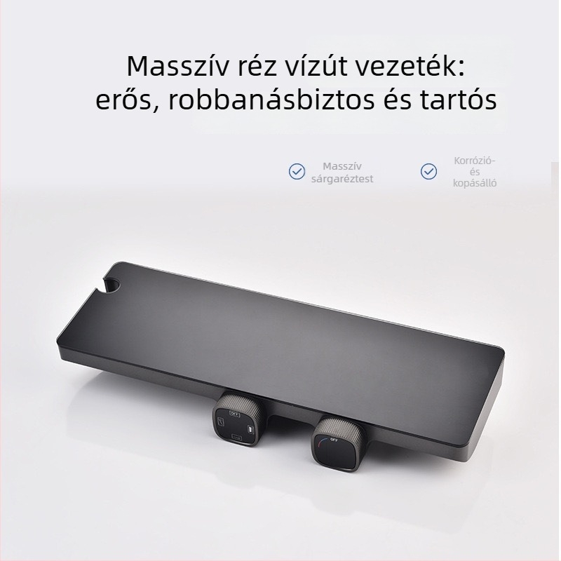 Fali zuhanykészlet tárolóval, réz+ABS, eső és permet funkciók, négyzet alakú zuhanyfej, modell SM1101