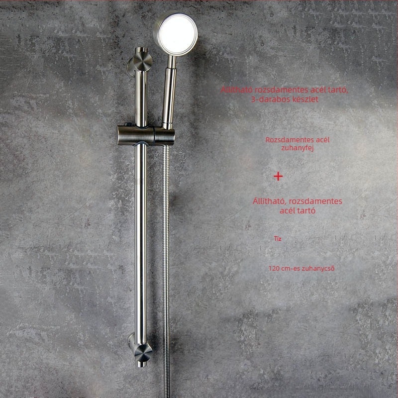Rozsdamentes acél zuhany keverő nyílt szereléshez, kerámia korongos szelep, 0-100°C, 1.6 MPa, menetes csatlakozás