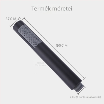 Kézi réz zuhanyfej, hengeres forma, esőfunkció, modell C-117, krómozott felület