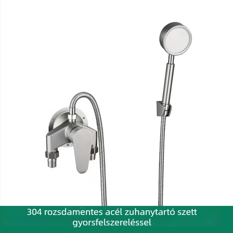 304 rozsdamentes acél zuhanykészlet, falra szerelhető, esőzuhany funkció, modell XMS-7101, működési hőmérséklet 1–90°C
