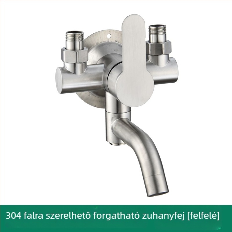 304 rozsdamentes acél zuhanykészlet, falra szerelhető, esőzuhany funkció, modell XMS-7101, működési hőmérséklet 1–90°C