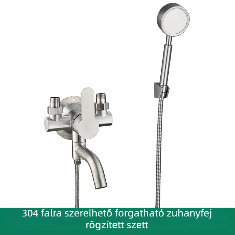 304 rozsdamentes acél zuhanykészlet, falra szerelhető, esőzuhany funkció, modell XMS-7101, működési hőmérséklet 1–90°C
