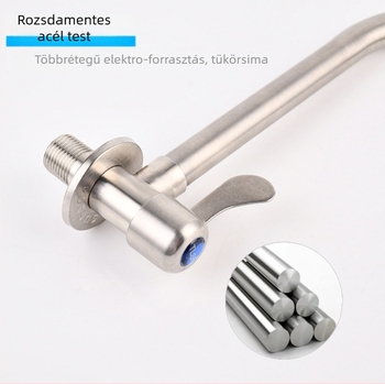 Fali beépítésű konyhai csaptelep, egycsapos hideg üzemmóddal, forgatható zuhanyfej, rozsdamentes acél, kerámiás szelep